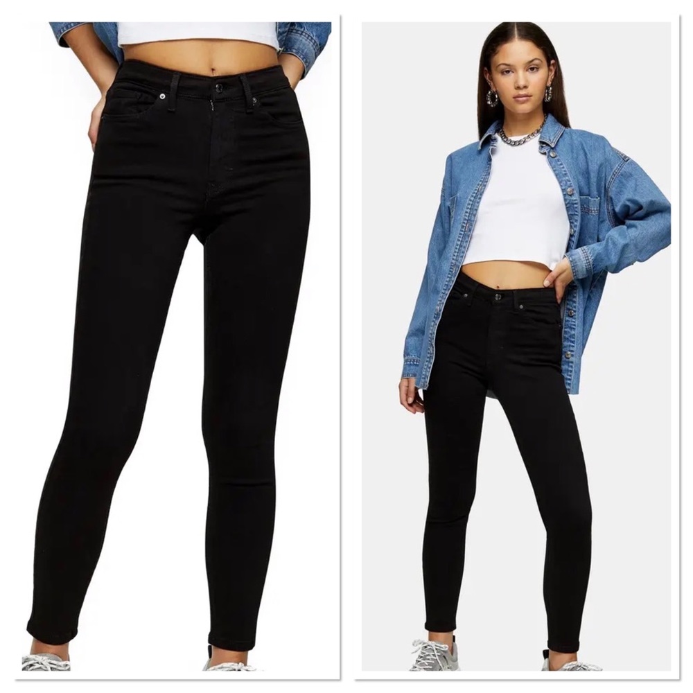 Topshop Jamie Black skinny jeans 28w 30L in perfect condition
